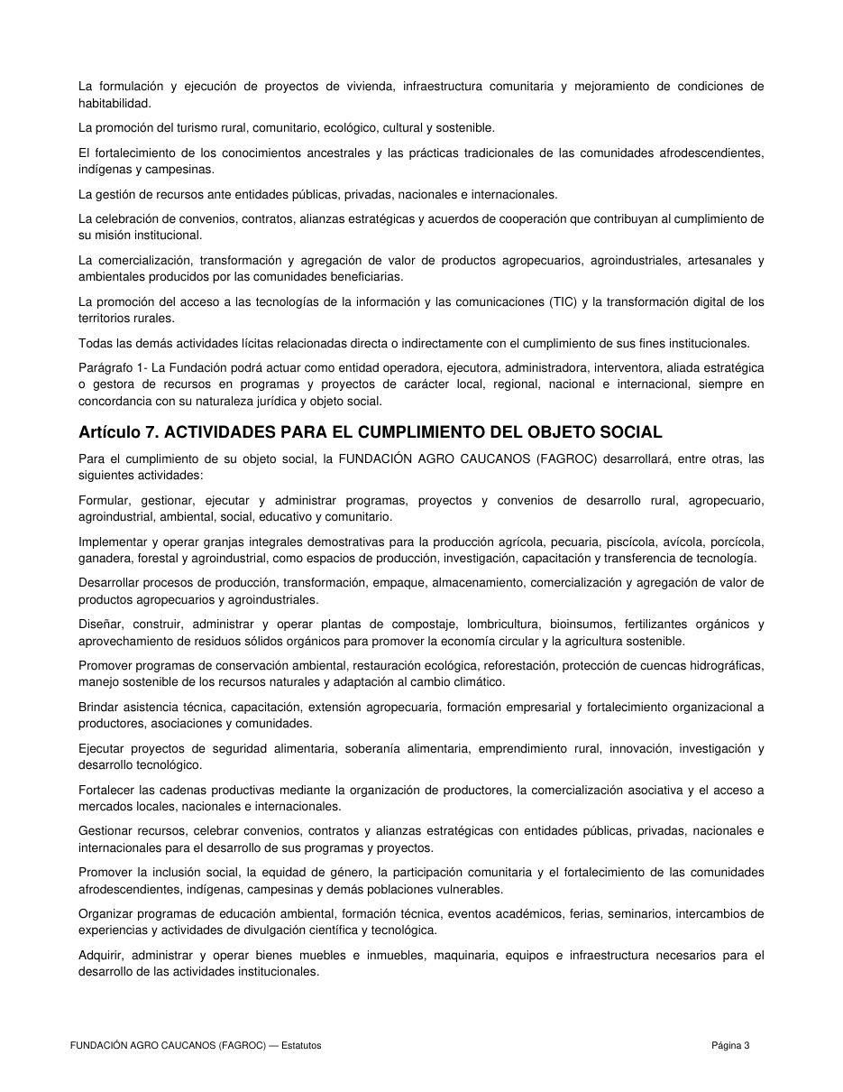 Estatutos FAGROC — página 3 de 21