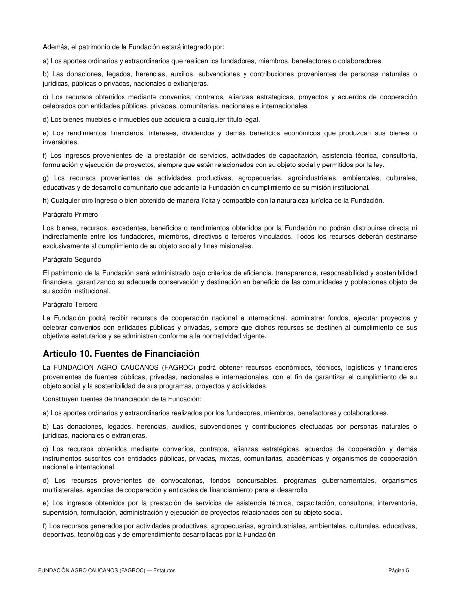Estatutos FAGROC — página 5 de 21