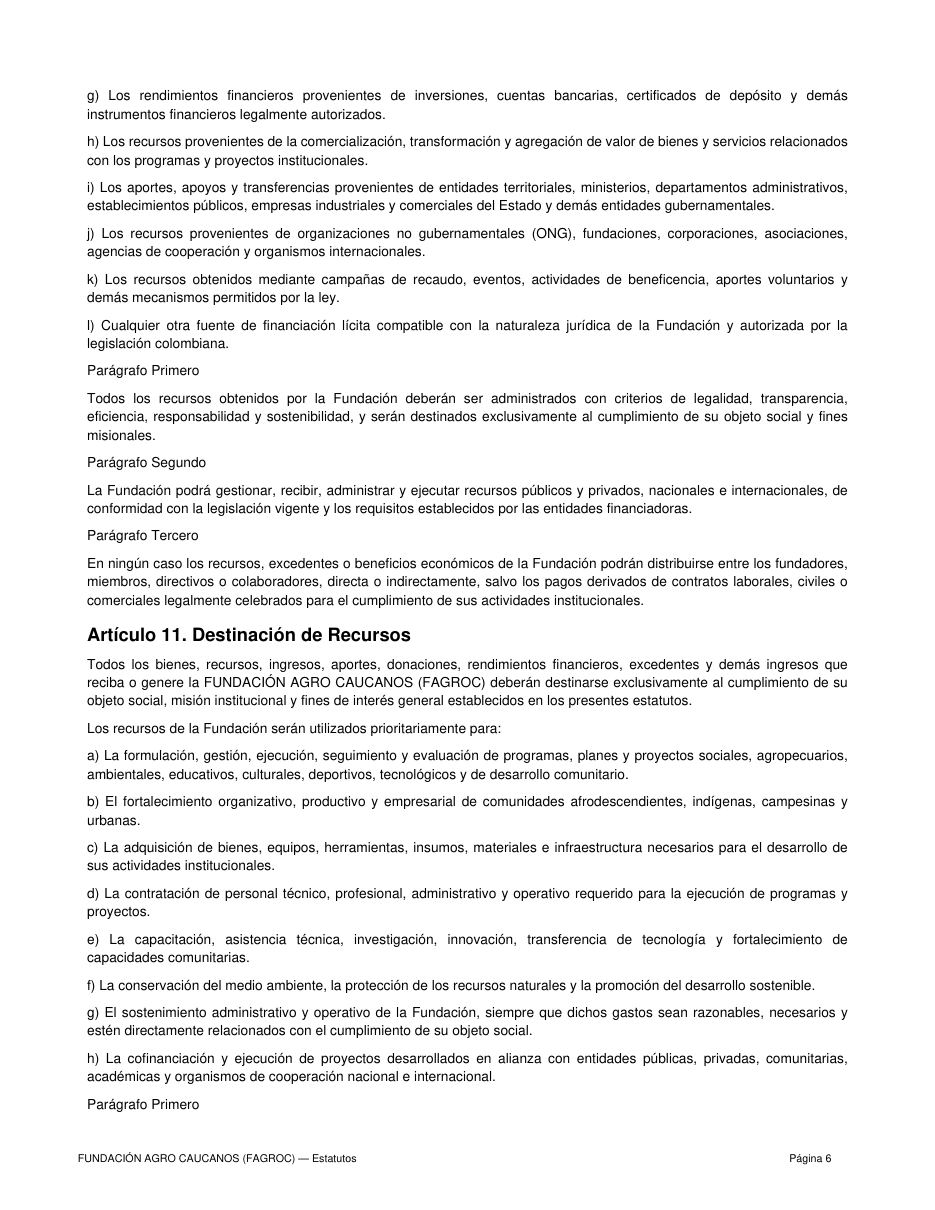 Estatutos FAGROC — página 6 de 21