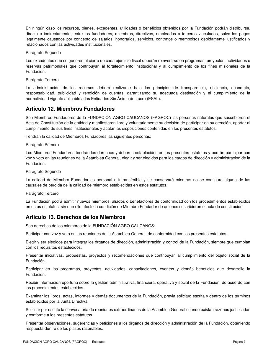 Estatutos FAGROC — página 7 de 21