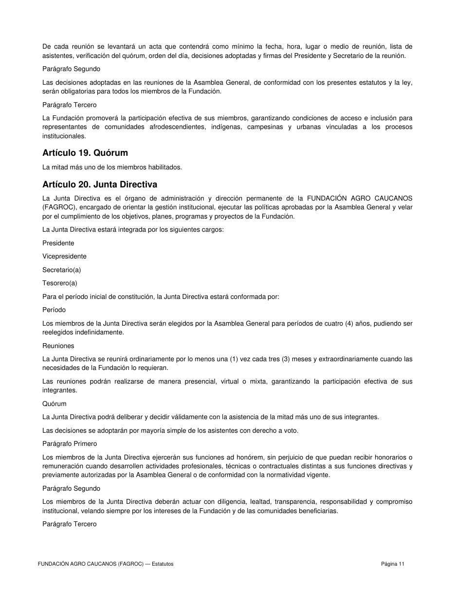 Estatutos FAGROC — página 11 de 21
