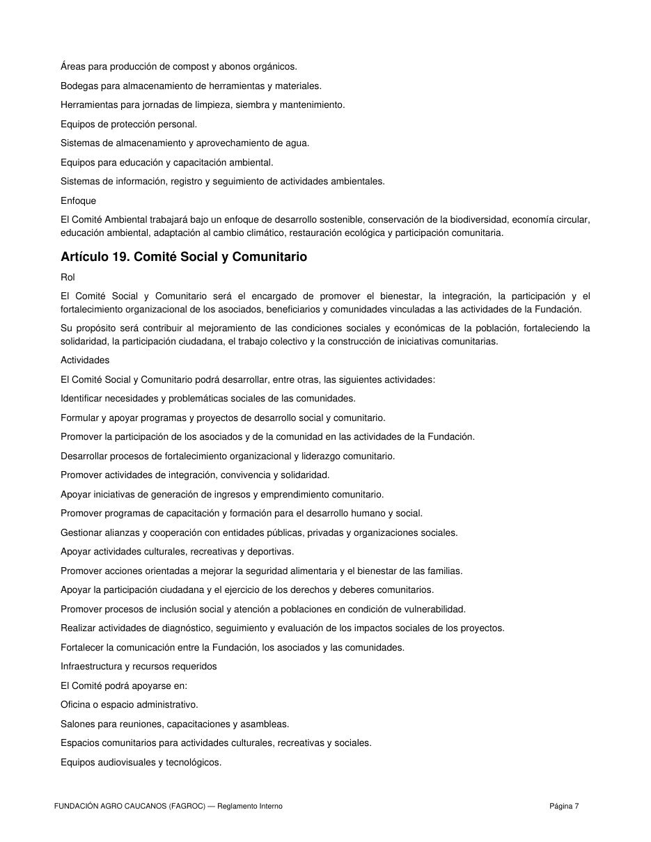 Reglamento Interno FAGROC — página 7 de 10